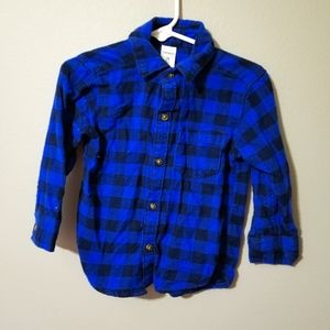 Carters blue buffalo plaid flannel shirt